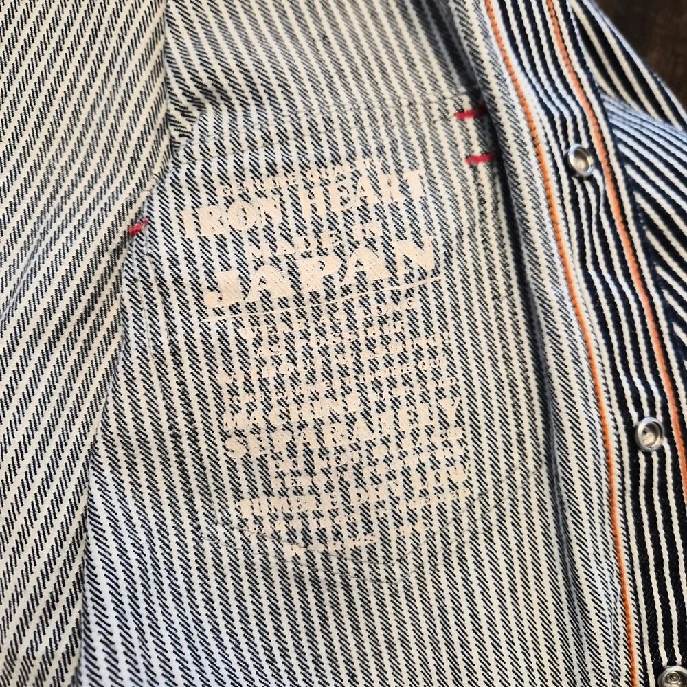Iron Heart Mens Hickory Stripe Western Shirt Size XS IHSH-421 12 OZ JU - Picture 7 of 12